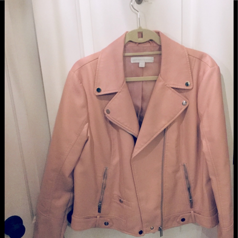 New York & Company Pink Leather Jacket